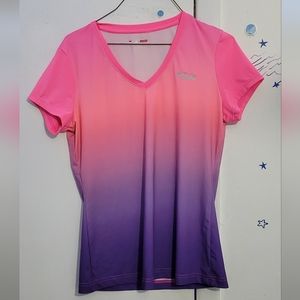 Women's FILA SPORT® Ombre Racer V-Neck Workout Tee Size Medium